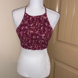 Forever 21 burgundy floral print top